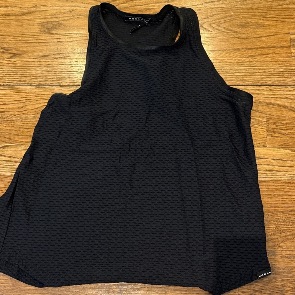 Koral Black Textured Tank Top